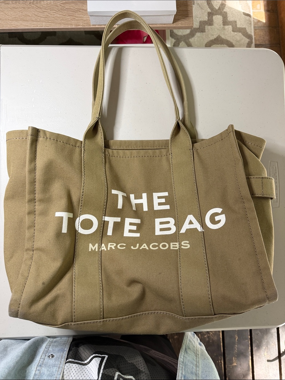 Marc Jacobs The Tote Bag in Olive with White Logo